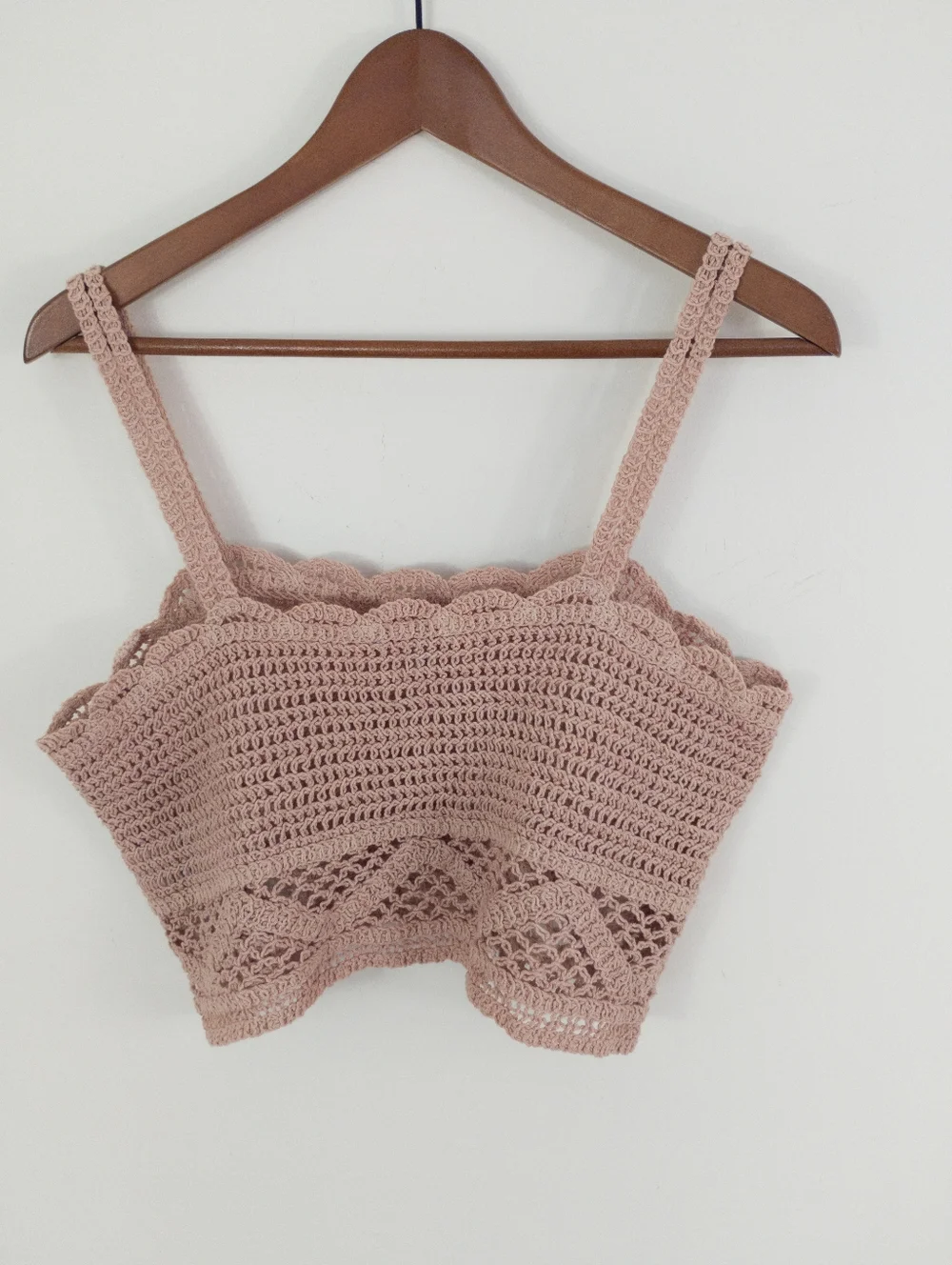 Ichi Crocheted Pink Cropped Tank Top Size XS/S - Picture 8 of 8